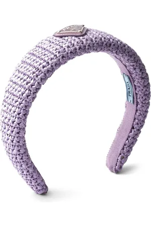 Prada Triangle-logo crochet headband