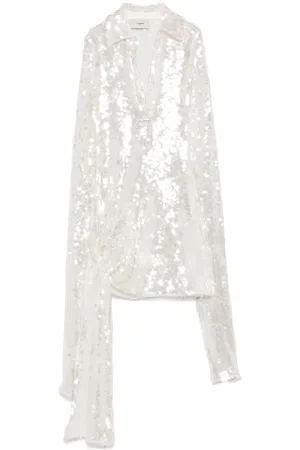 COPERNI Knotted sequinned mini dress