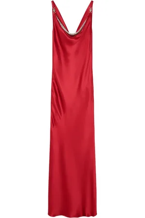 VERSACE Metal Mesh slip satin gown