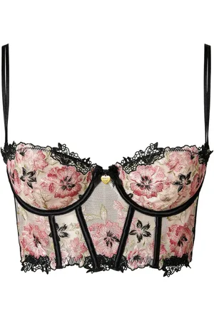 Twin-Set Embroidered tulle bustier