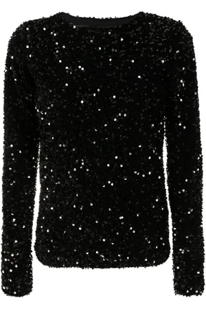 Gloria Coelho Sequin-embellished long-sleeve top