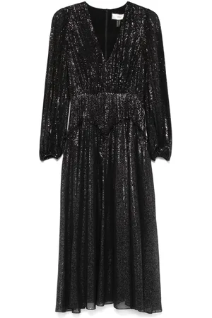 NISSA Glitter-embellished midi dress