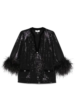 NISSA Feather-trim blouse