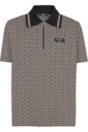 Balmain Labyrinth jacquard polo shirt
