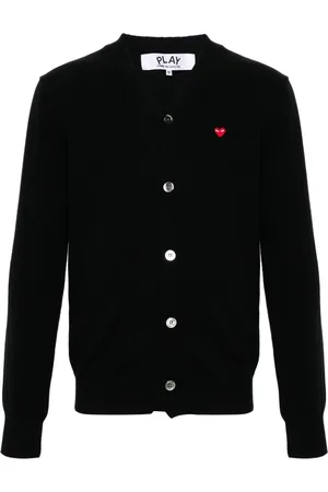 Comme des Garçons Heart-patch wool cardigan