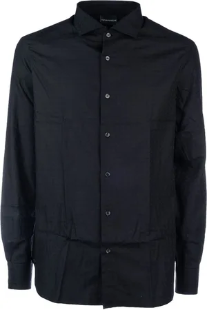 Emporio Armani Patterned-jacquard cotton shirt