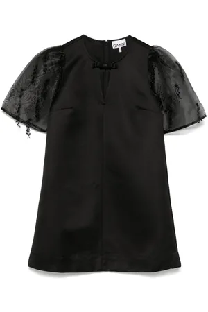Ganni Fringed organza mini dress