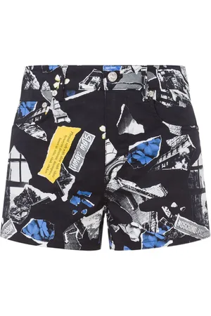 Moschino Newspaper clipping-print shorts