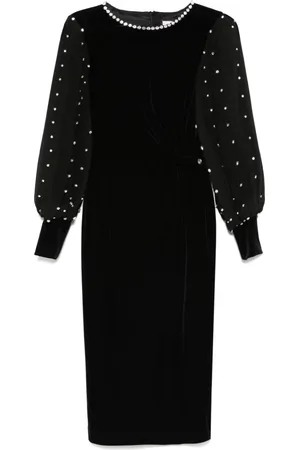 NISSA Crystal-embellished midi dress