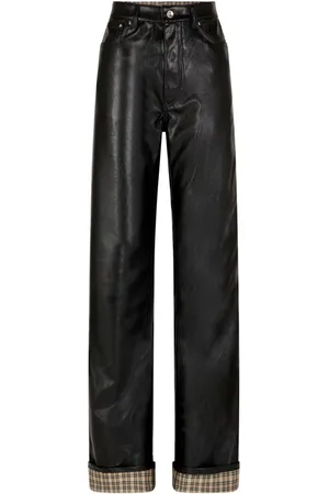 Paco rabanne Faux-leather flared trousers