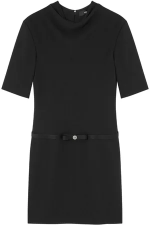 VERSACE Draped-neck mini dress