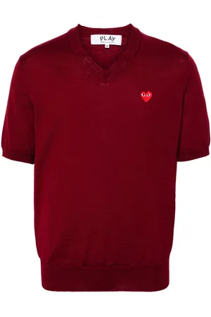 Comme des Garçons Heart-patch wool jumper