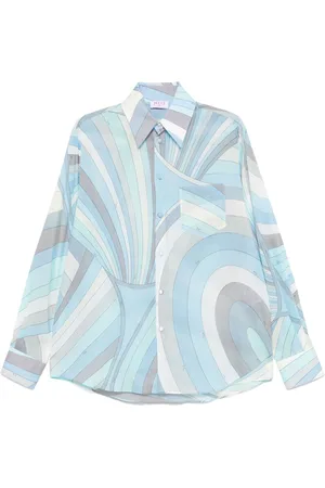 Puccini Iride-print cotton shirt