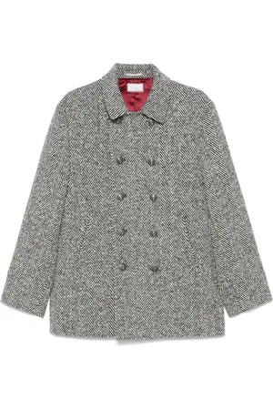 Brunello Cucinelli Chevron virgin wool peacoat
