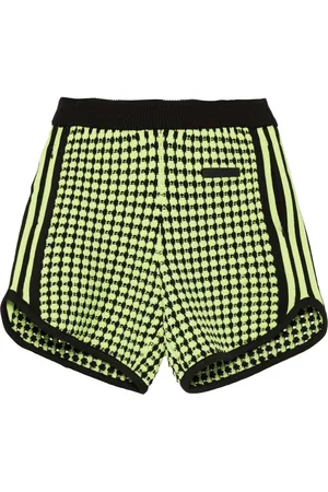 adidas X Wales Bonner houndstoot crochet-knit shorts