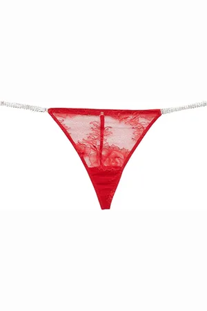 FLEUR DU MAL Crystal Bouquet lace V-string