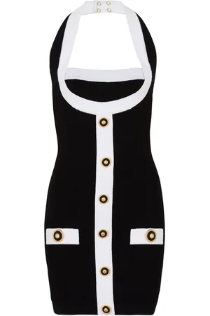 Balmain Two-tone halterneck dress