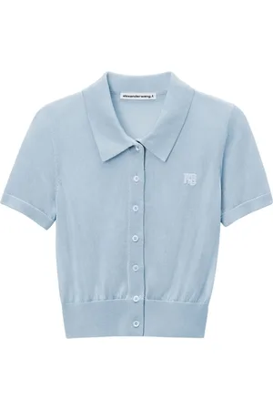 Alexander Wang Logo-embroidered polo cardigan