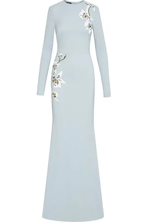 Oscar de la Renta Orchid Threadwork cady gown