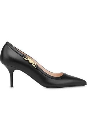 Moschino Logo-plaque leather pumps