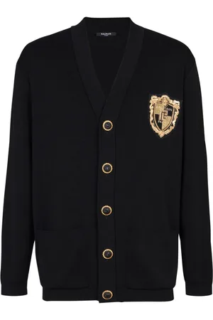Balmain Logo-patch cardigan