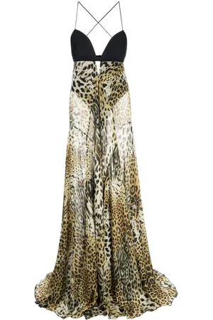 Roberto Cavalli Leopard-print long dress