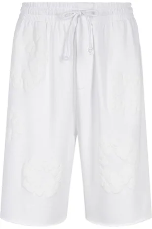 DENIM TEARS Mono Cotton Wreath-print shorts