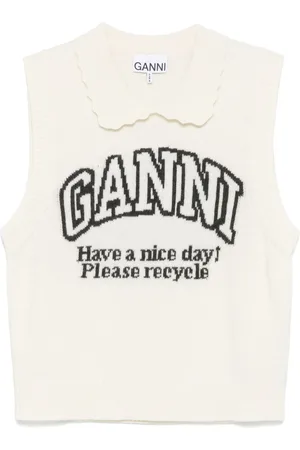 Ganni Logo-intarsia vest