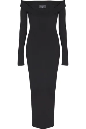 Balmain Ribbed-knit maxi dress