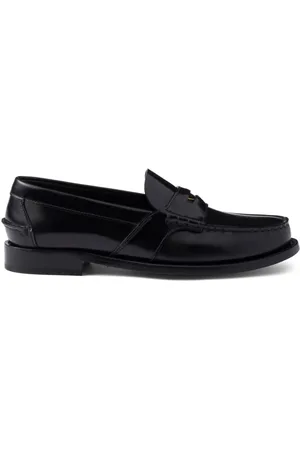 Prada Brushed-leather loafers
