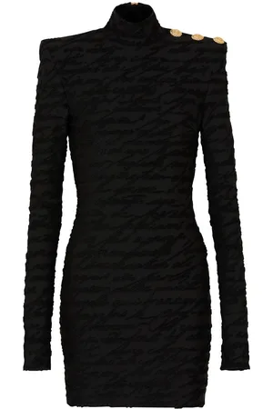 Balmain Monogram-pattern mini dress