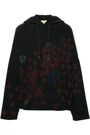 Glass Cypress Floral-embroidered hoodie