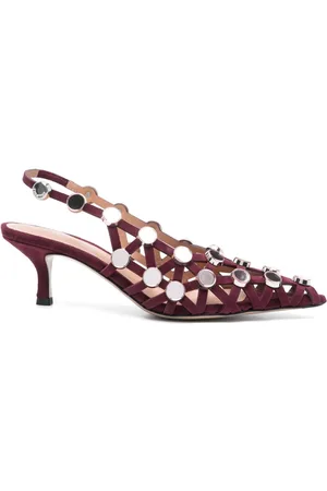 The Attico 50mm Grid slingback pumps