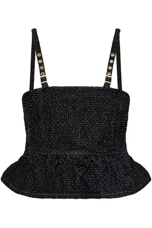 Ganni Peplum denim top
