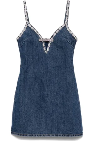 Self-Portrait Strappy denim mini dress