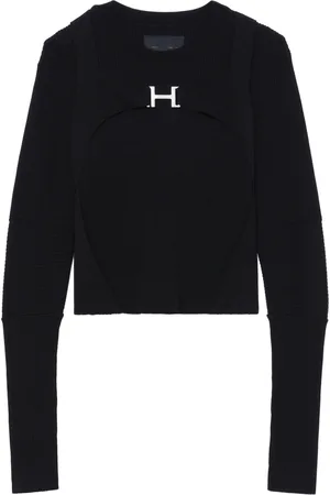 HELIOT EMIL Logo-print panelled-design jumper