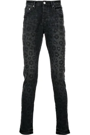 Purple Brand Monogram Leopard Print Jeans " "