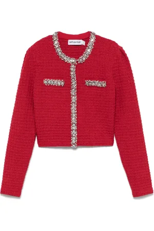 Self-Portrait Textured-knit cardigan