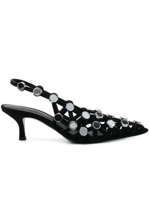 The Attico 50mm Grid slingback pumps