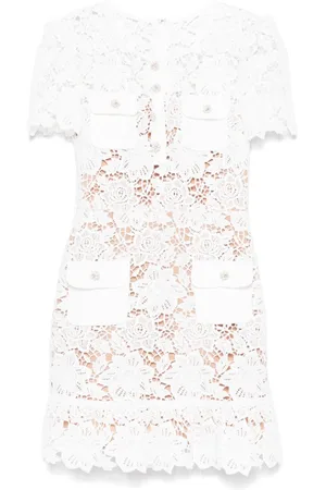 Self-Portrait Floral-lace mini dress