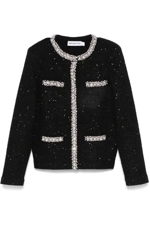 Self-Portrait Sequin-knit jacket