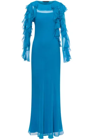 Alberta Ferretti Ruffled-sleeve gown