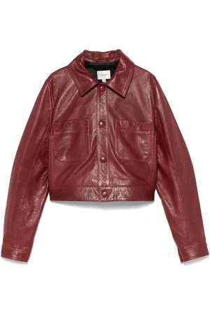 Frame Front-button leather jacket