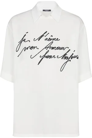 Balmain Embroidered Love Letter polo shirt