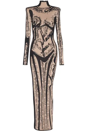 Balmain Logo-embroidered maxi dress
