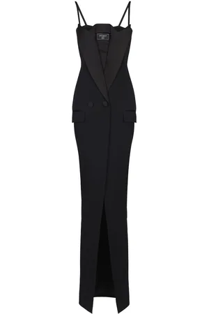Balmain Logo-patch maxi dress
