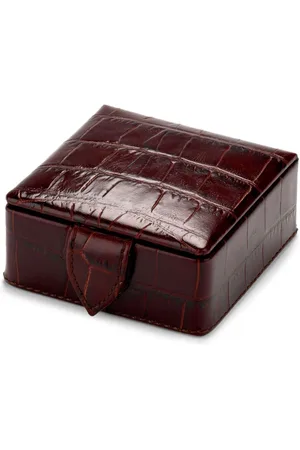 ASPINAL OF LONDON Crocodile-effect leather box