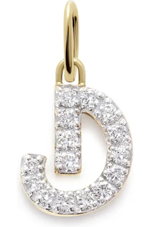 Monica Vinader 14kt yellow Initial D diamond pendant