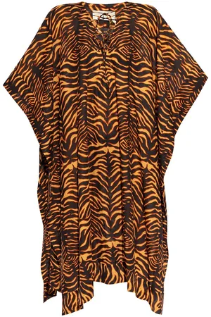 ULLA JOHNSON Tiger-print cotton-blend dress