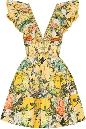 Camilla Printed ruffled mini dress